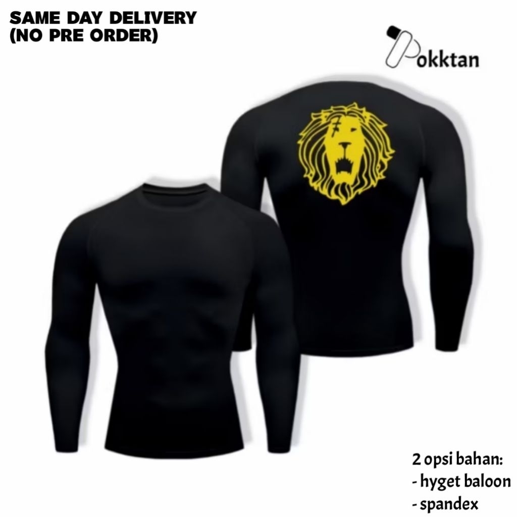 Kaos Olahraga Compression Shirt Long Sleeve Seven Deadly Sins Escanor / Kaos Olahraga Kompresi Ketat
