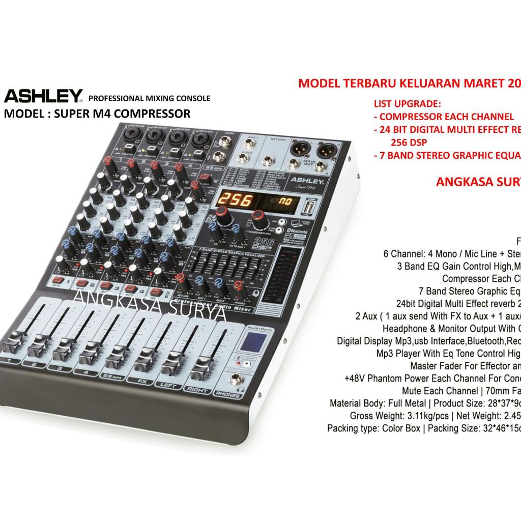 Mixer Ashley Super M 8 STANDAR / M 4 COMPRESOR / M 8 COPRESOR – Original 8 Channel Bluetooth – VARIASI: SUPER M8 STANDAR / SUPER M8 COMPRESOR / SUPER M4 COMPRESOR