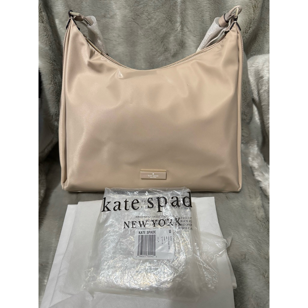 Kate Spade Carter Nylon Large Convertible Crossbody Bag Warm Beige (NEW) Original Authentic 100%