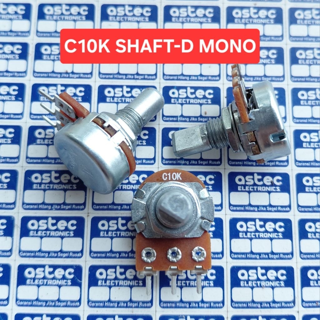 Potensio Mono C10K Shaft D Setengah Lingkaran