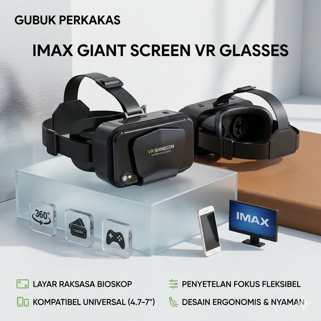 IMAX GIANT SCREEN VIRTUAL REALITY GLASSES - KACAMATA VR BOX DIMENSI TIGA HP SMARTPHONE LAYAR BESAR H