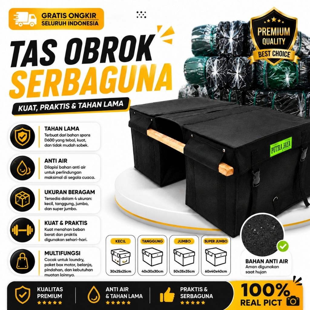 obrok d600 premium waterproof tas srandul pria wanita anti air bahan tebal kuat tas selempang outdoo