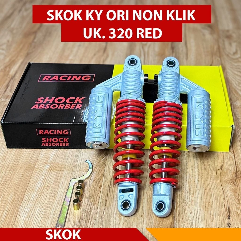 SHOCK BELAKANG KYB UKURAN 320MM MERAH & BIRU