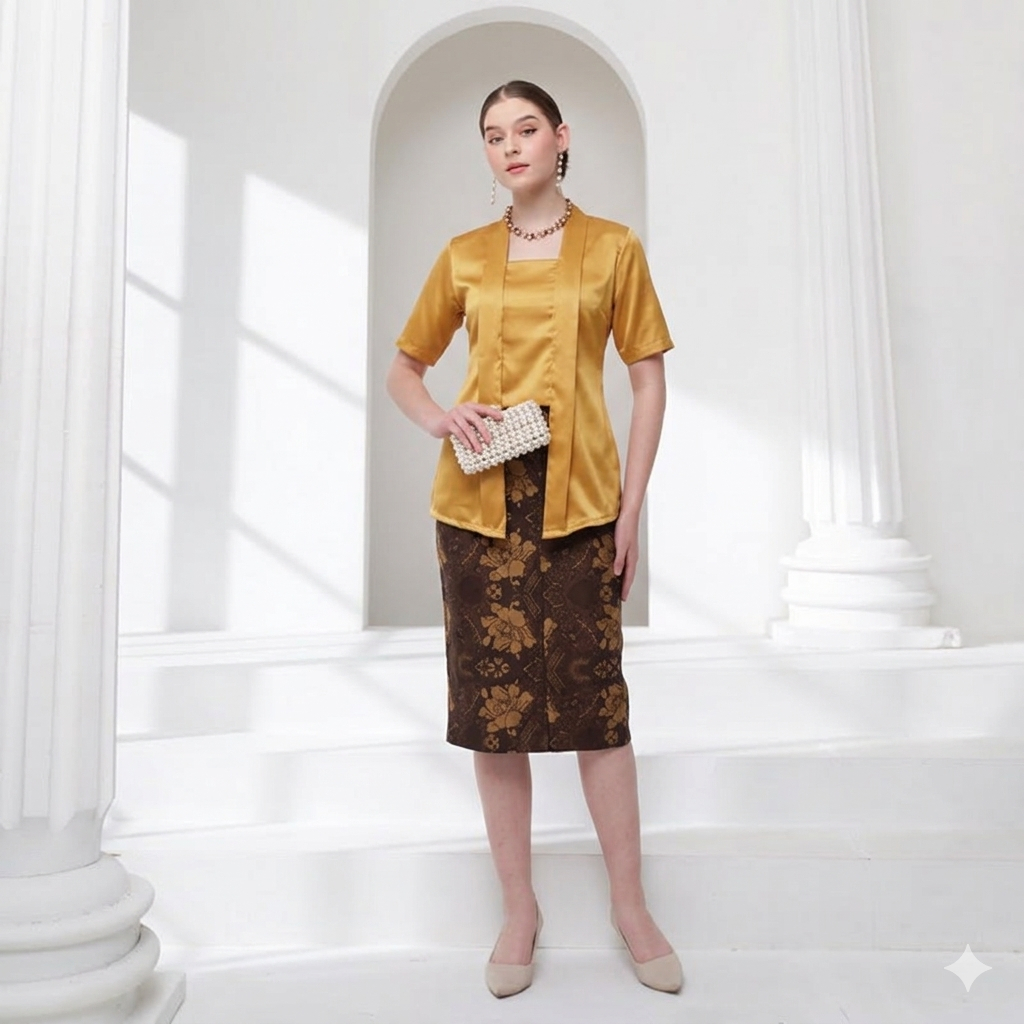 Setelan Kebaya Kutubaru Dewasa Modern Satin Velvet Premium Baju Kondangan Wanita Lamaran Wisuda Jumb