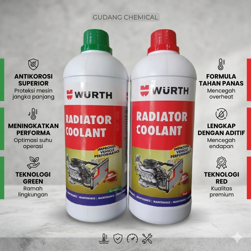 Air Radiator Motor Kawasaki Ninja Series Vulcan Versys Coolant WURTH Anti Korosi [1 Liter]
