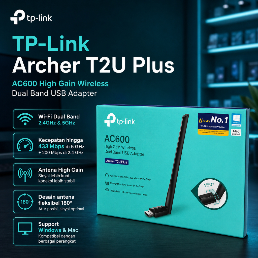 USB ADAPTER - TP-LINK AC600 ARCHER T2U PLUS