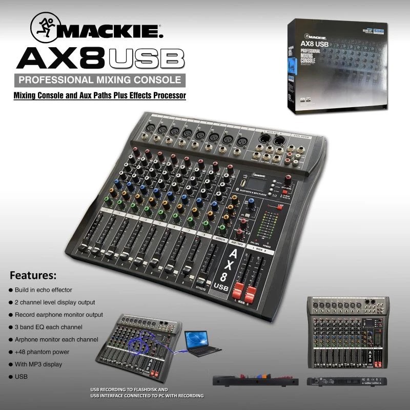 MS-Mixer Audio Mackie AX8N AX 8 USB - Bluetooth
