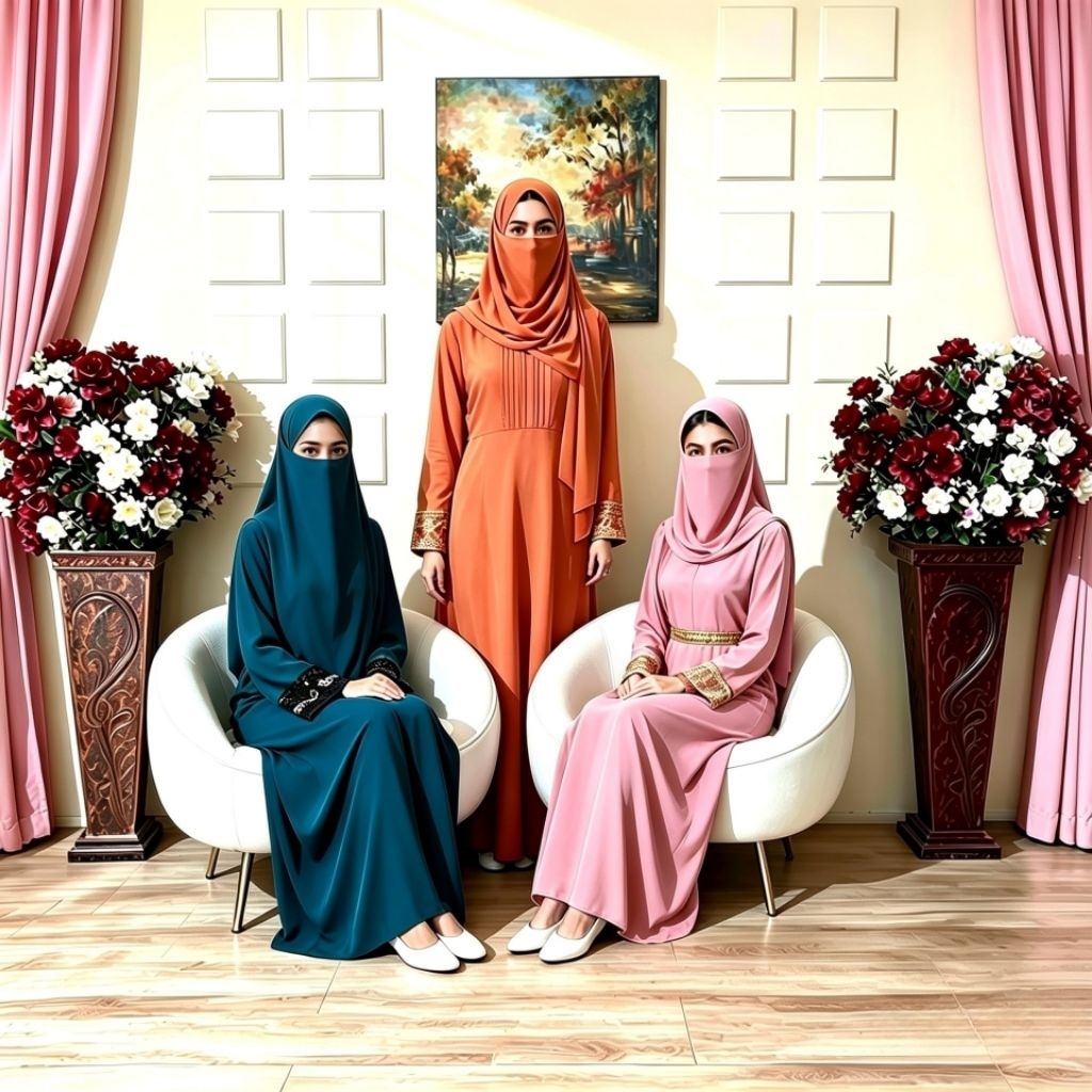 ONE SET GAMIS HIJAB & NIQAB/GAMIS SYAR'I CEWEK DWS