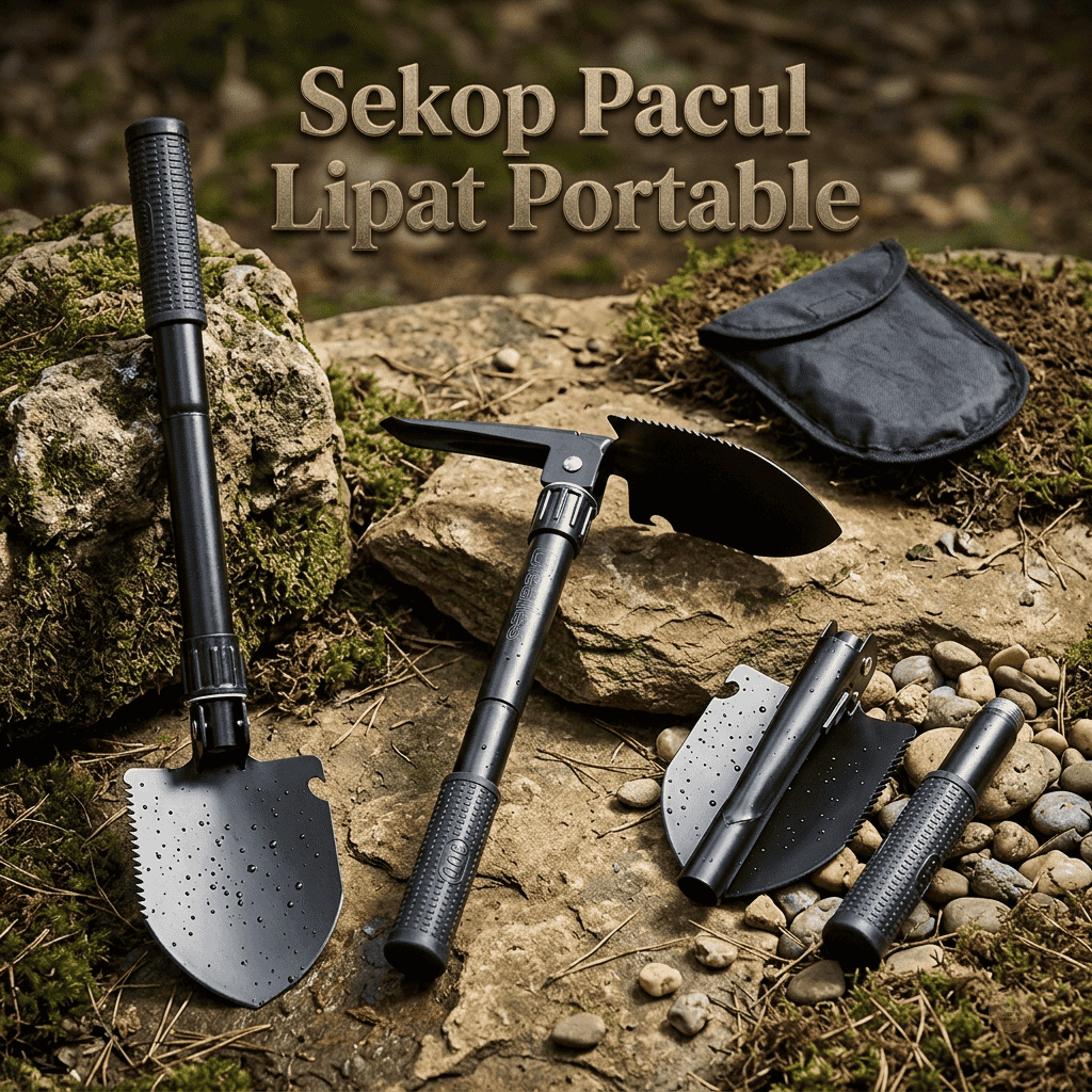 Pacul Sekop Lipat Cangkul Portable Tactical Survival