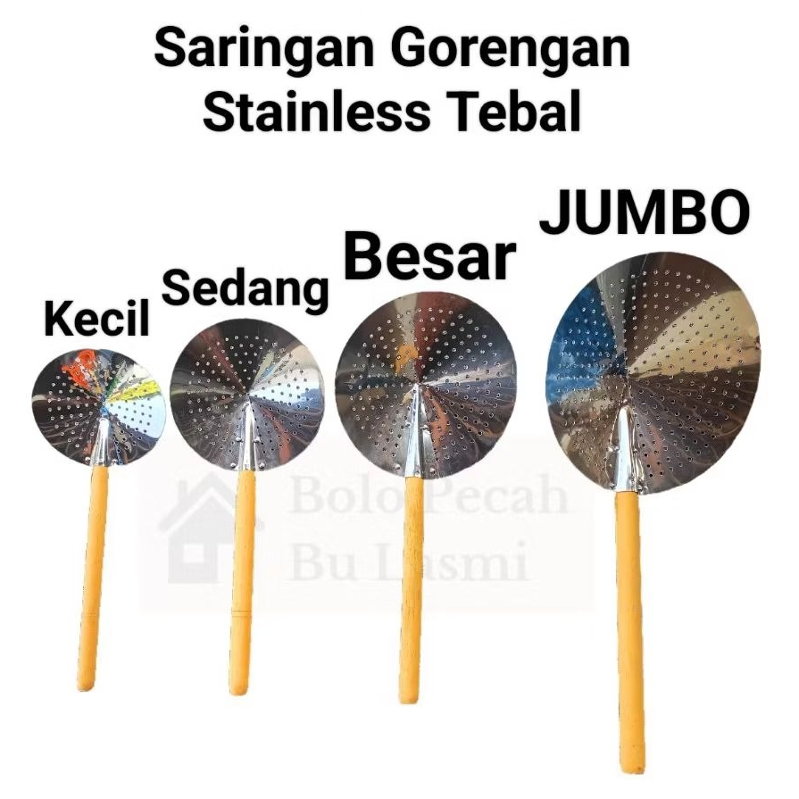 Promo Saringan Gorengan/erok erok Stainless Tebal Jumbo - Alat Dapur Praktis untuk Memisahkan Makana