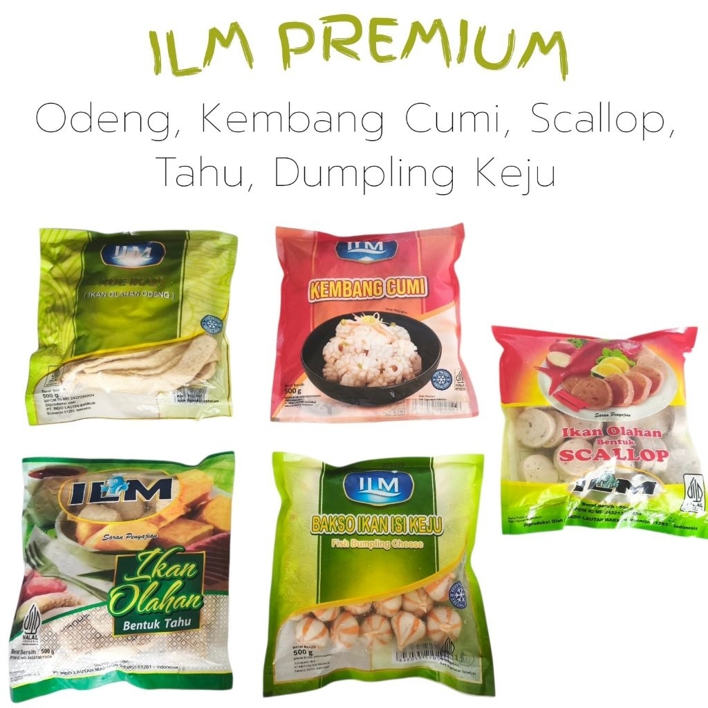 ILM Premium (Kembang Cumi, Odeng, Tahu, Scallop, Dumpling Keju) 500 gr