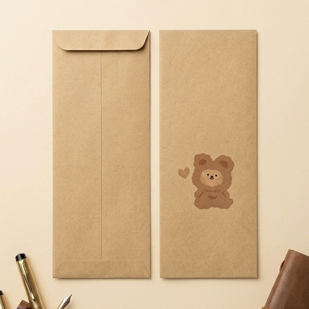 amplop angpau tulis lucu imut beruang coklat cocok untuk tulis surat cocok untuk hadiah anak