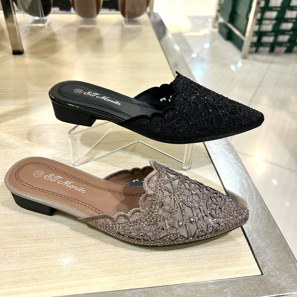selop/bustong pesta wanita wedges 3cm ST.MORITZ ori