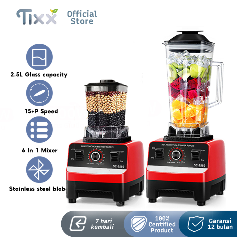TIXX Blender 2L 220V 6 Pisau chopper Juicer Multifungsi Foodgrade Blender Kapasitas besar Mixer list