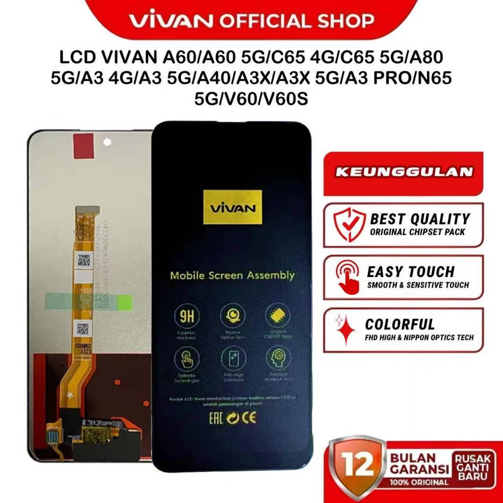 VIVAN LCD OPPO A60 -  OPPO A60 5G -  REAL C65 4G -  REAL C65 5G -  OPPO A80 5G -  OPPO A3 4G -  OPPO