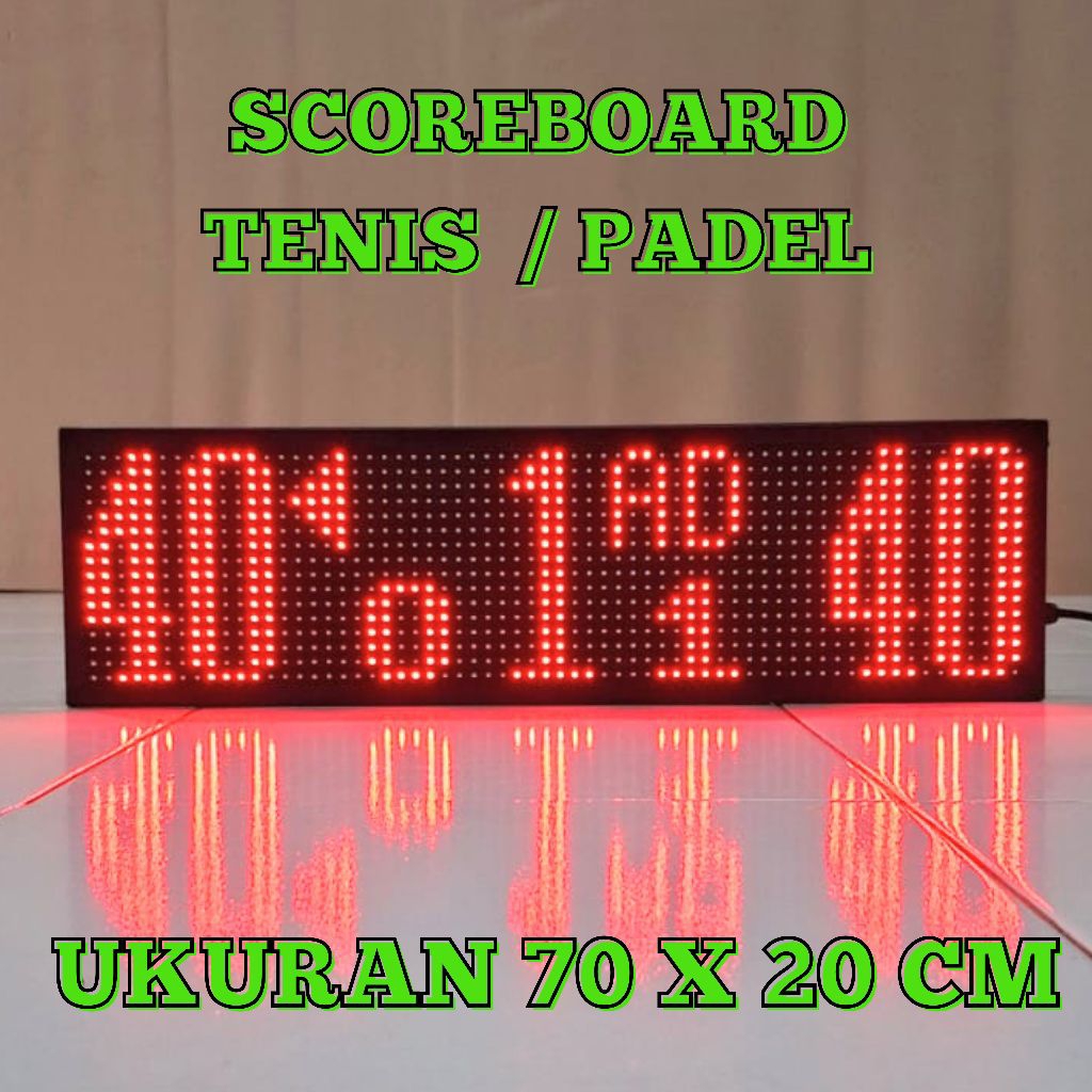 Papan skor tenis padel ukuran 70 x 20 cm Scoreboad digital padel tenis papan skor digital