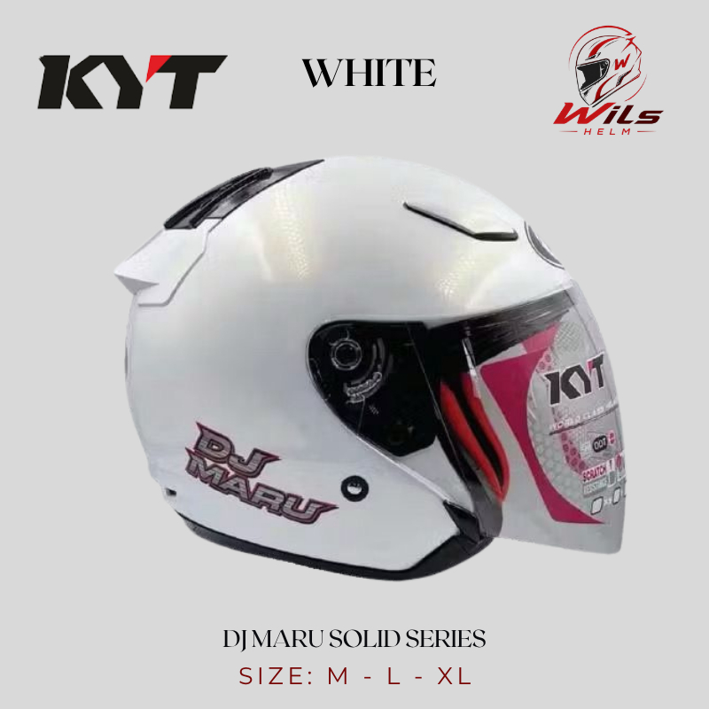 Helm KYT DJ Maru Series Solid Original Helm DJMaru Half Face SNI DOT KYT Helm Dewasa Pria Wanita
