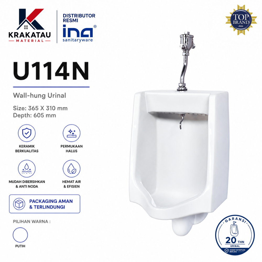 Tempat Kencing Pria | Urinoir | Toilet | Distributor Resmi Ina | U114N - Krakatau Material