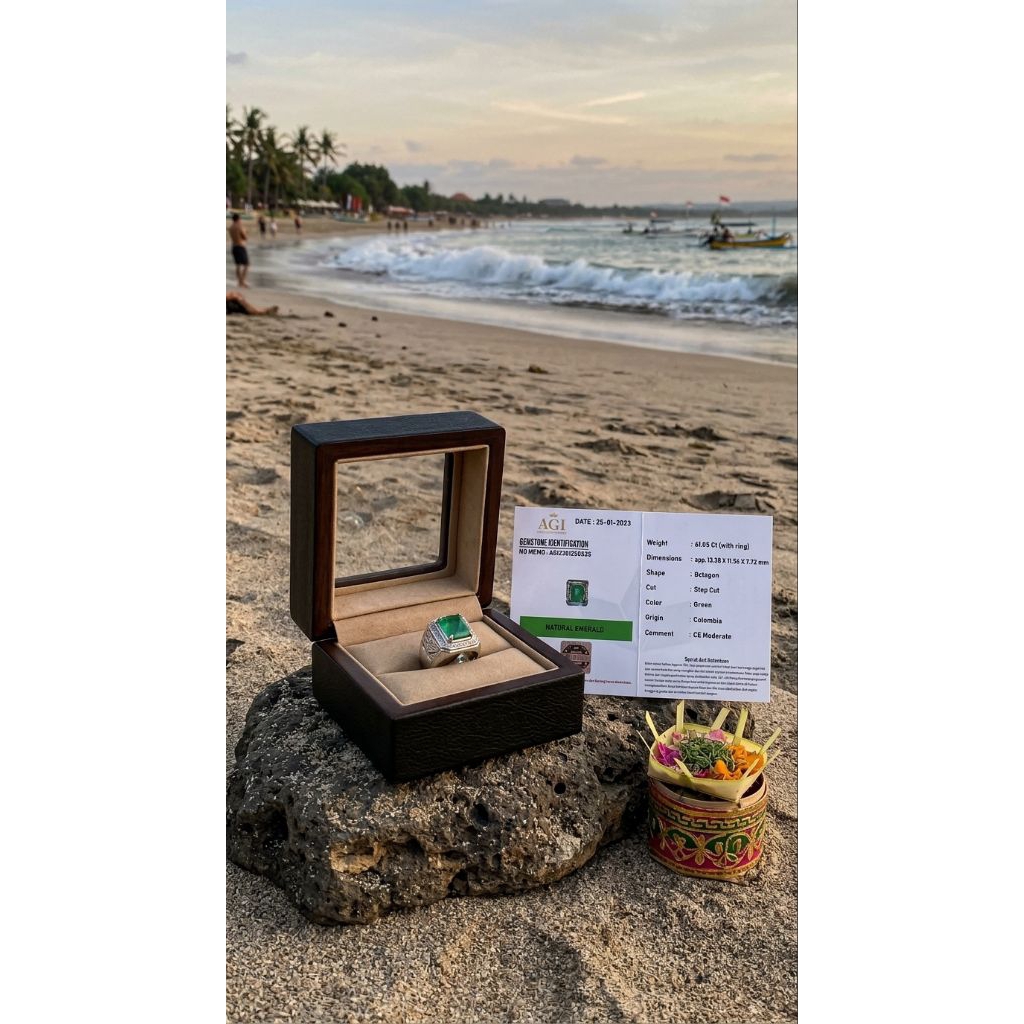 BATU PERMATA ZAMRUD ORIGINAL COLOMBIA ASLI NATURAL BERSERTIFIKAT SIAP PAKAI
