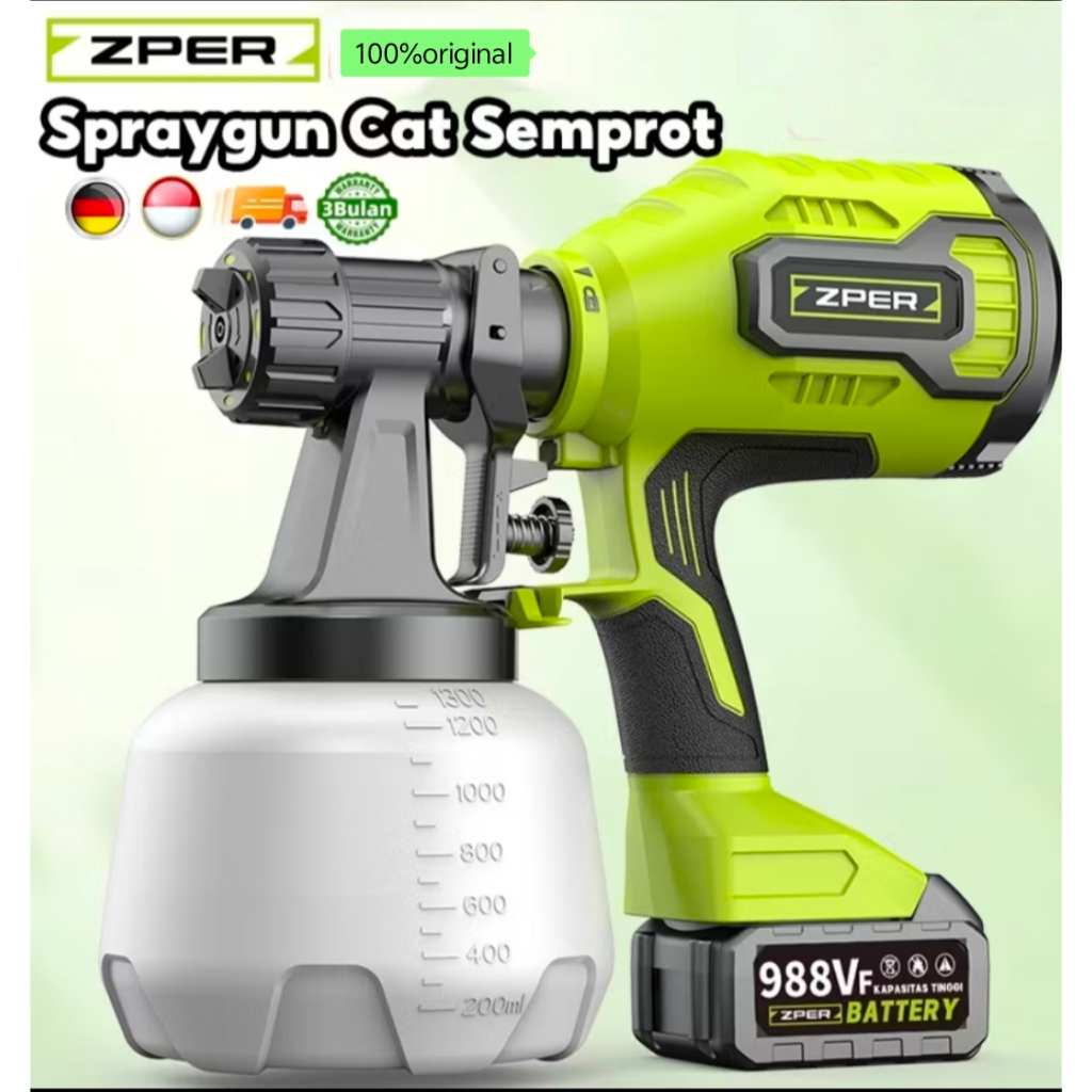 ZPER Kompresor Spraygun Cat Semprot Sprayer Gun Elektrik Listrik Alat Mesin Cat Tembok 1300ml 450W Z