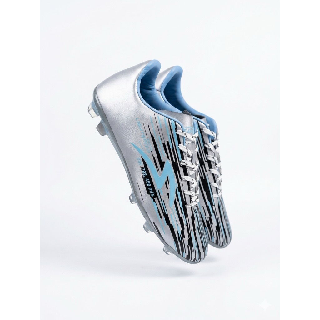 LIGHTSPEED REBORN SEPATU SEPAK BOLA SILVER BLACK AQUA