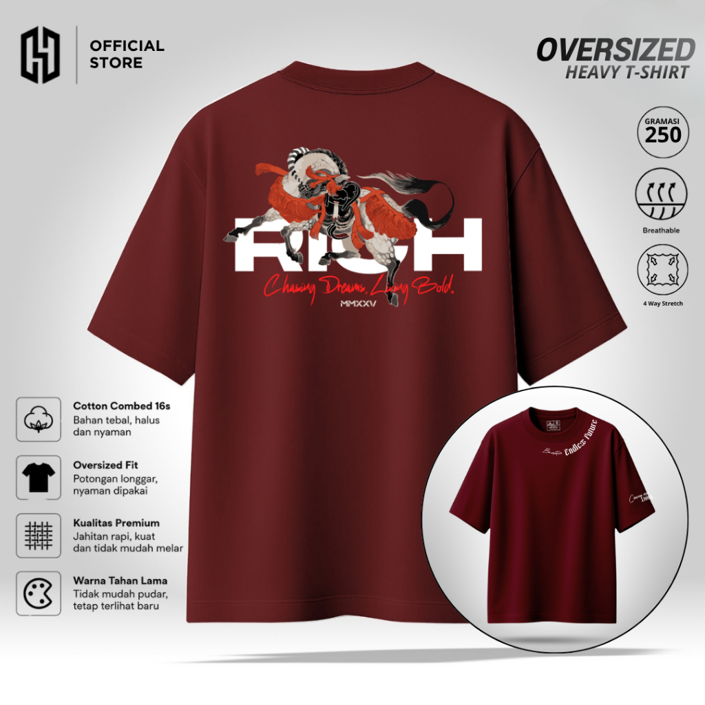 HAENHA Kaos Oversize Heavyweight Rich Cotton Combed 16S