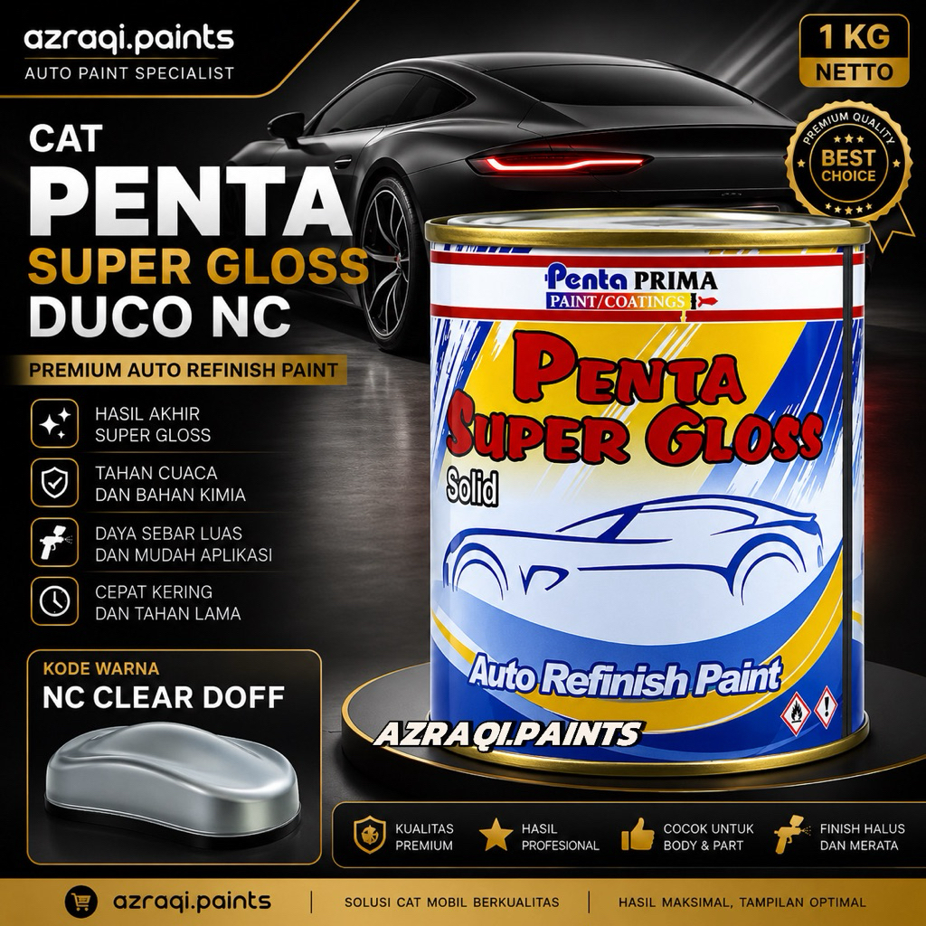 CAT PENTA SUPER GLOSS NC SOLID ( 1 KG ) WARNA NC CLEAR DOFF