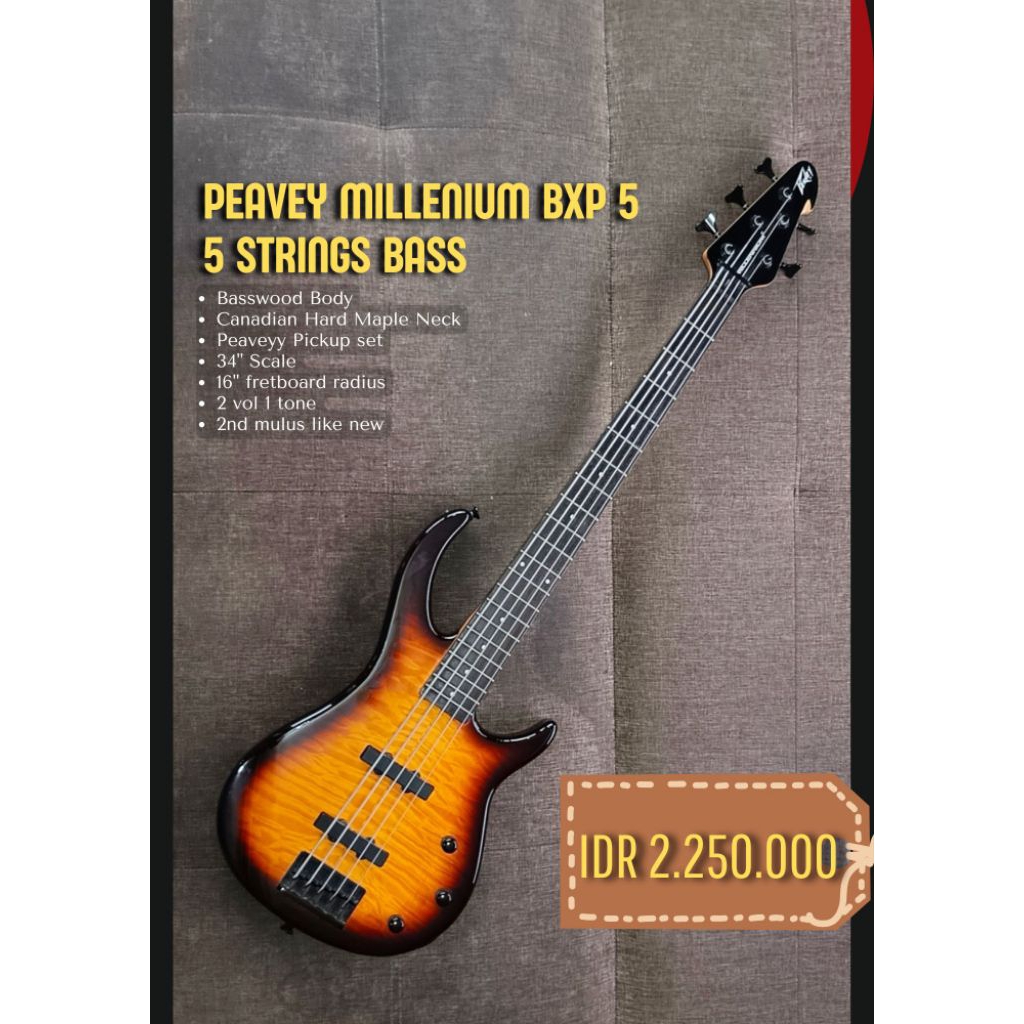 Peavey millenium bxp 5 5 strings bass plus admin 10%