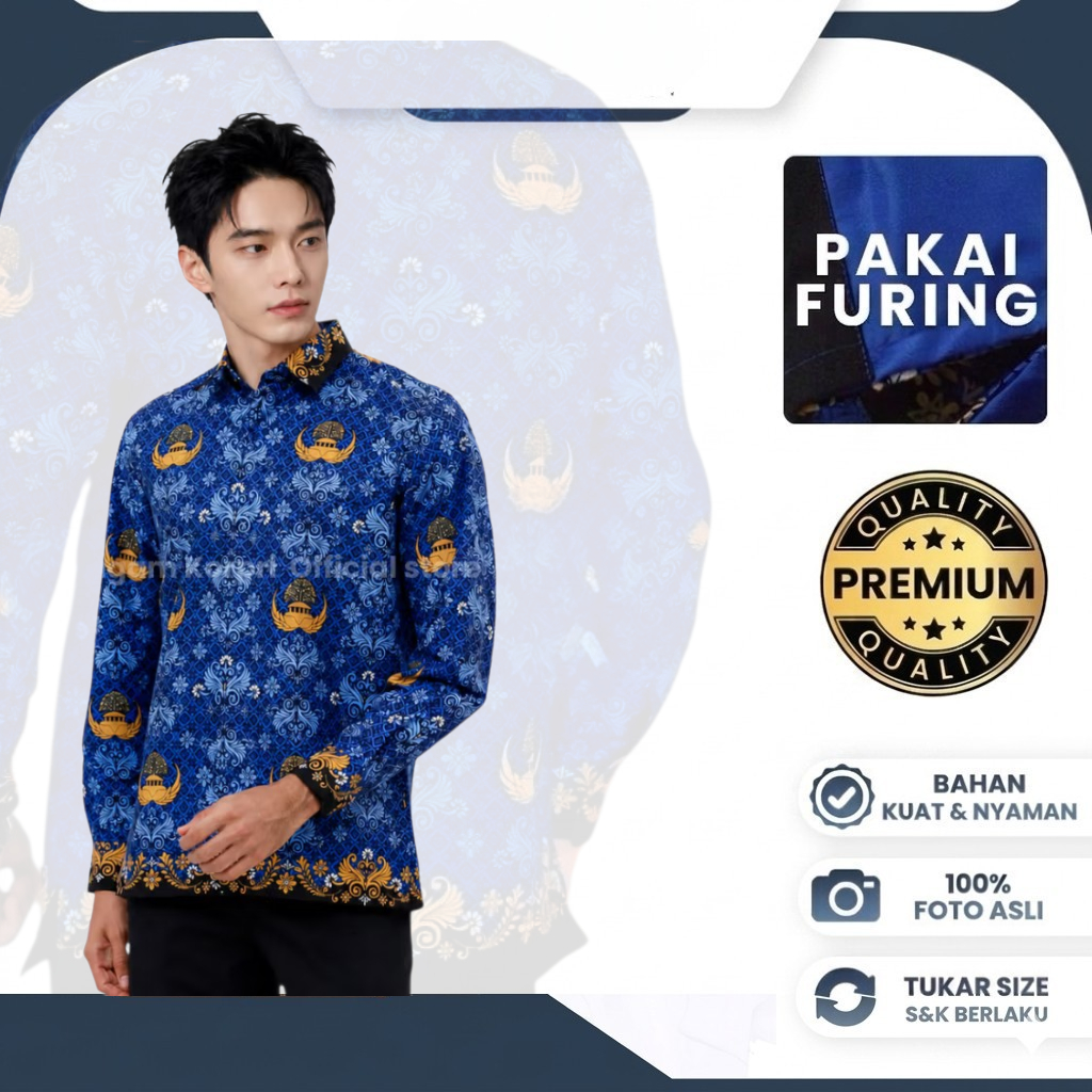 Kavari - Baju Korpri Lapis Furing Pria Wanita Terbaru 2026/2027 Bahan Kain Sritex C40s SNI