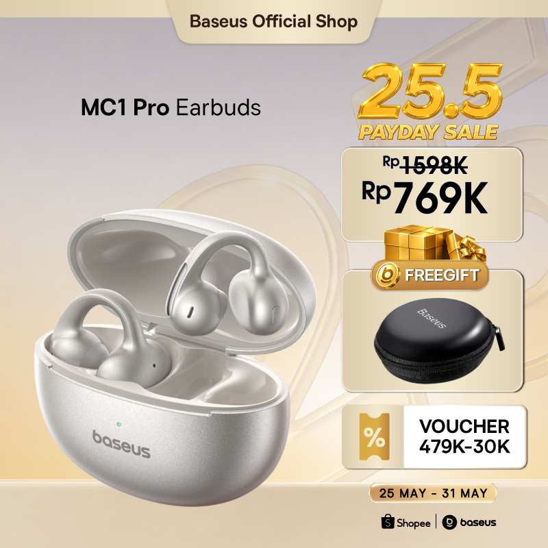 Baseus Bowie MC1 Pro Open Ear TWS Hi-Res LDAC Earbuds Sport Work Headset Anting Bluetooth OWS Super 