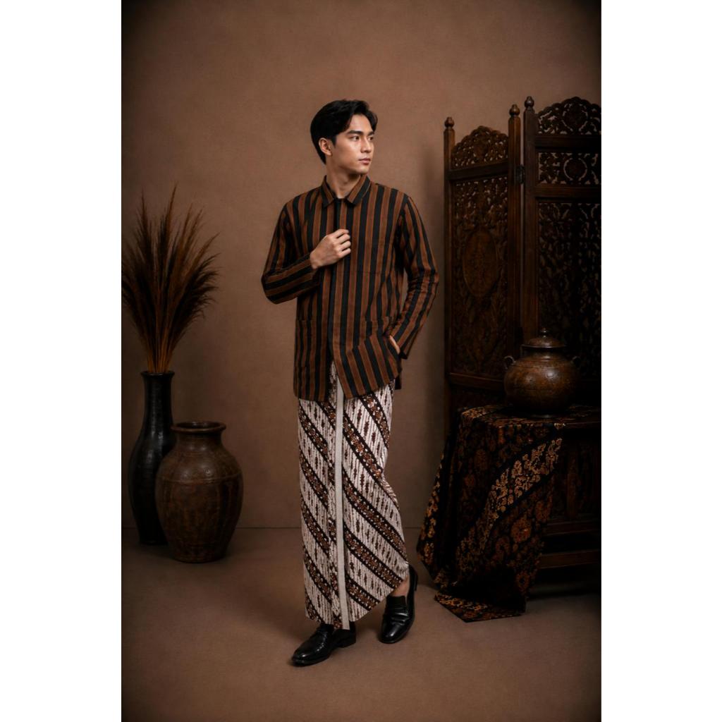 Atasan Lurik Pria Modern Baju Adat Laki Laki
