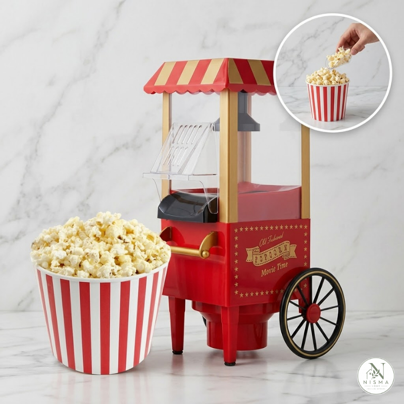 Pembuat Popcorn Listrik Tanpa Minyak Alat Pembuat Jagung Berondong Rumahan Praktis Cepat 1200W Otoma