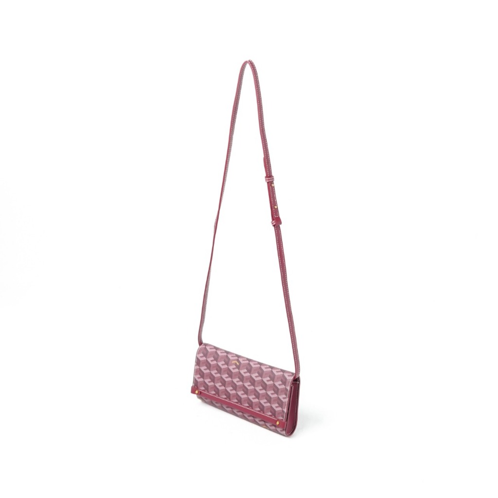 Tas DIEGO MONOGRAM PATTERN BURGUNDY SHOULDER BAG 100% ORIGINAL