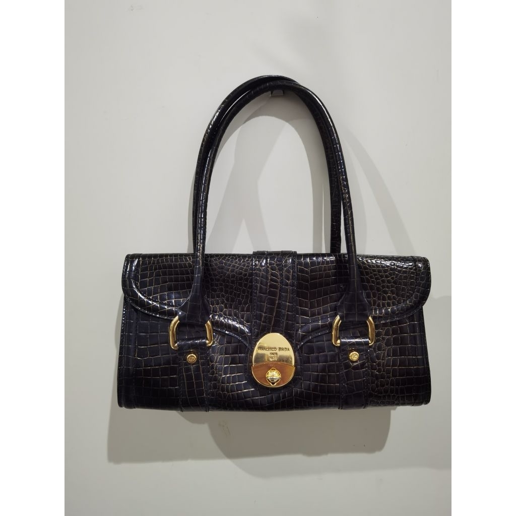 Hand Bag Shoulder Bag Crocodile Leather Francesco Biasia Italia