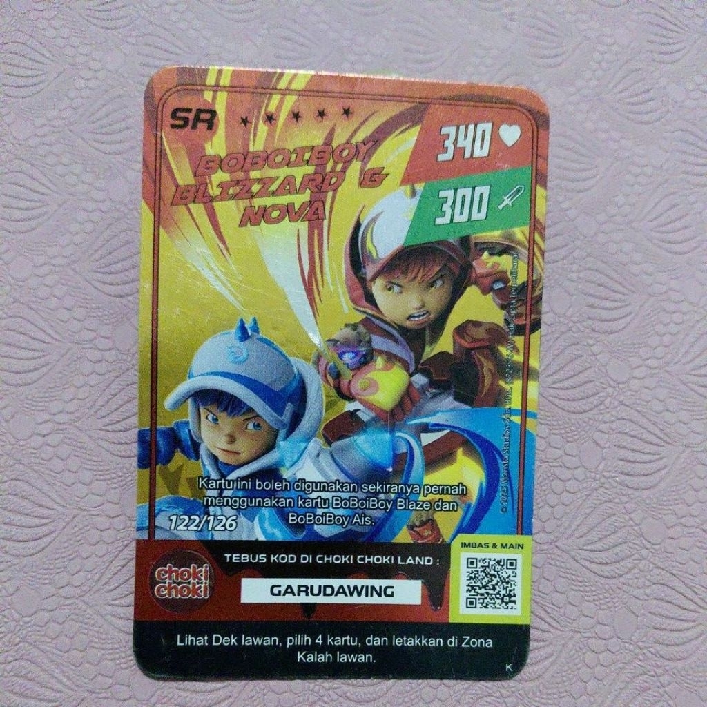 Kartu Boboiboy Blizzard & Nova (emas) ori