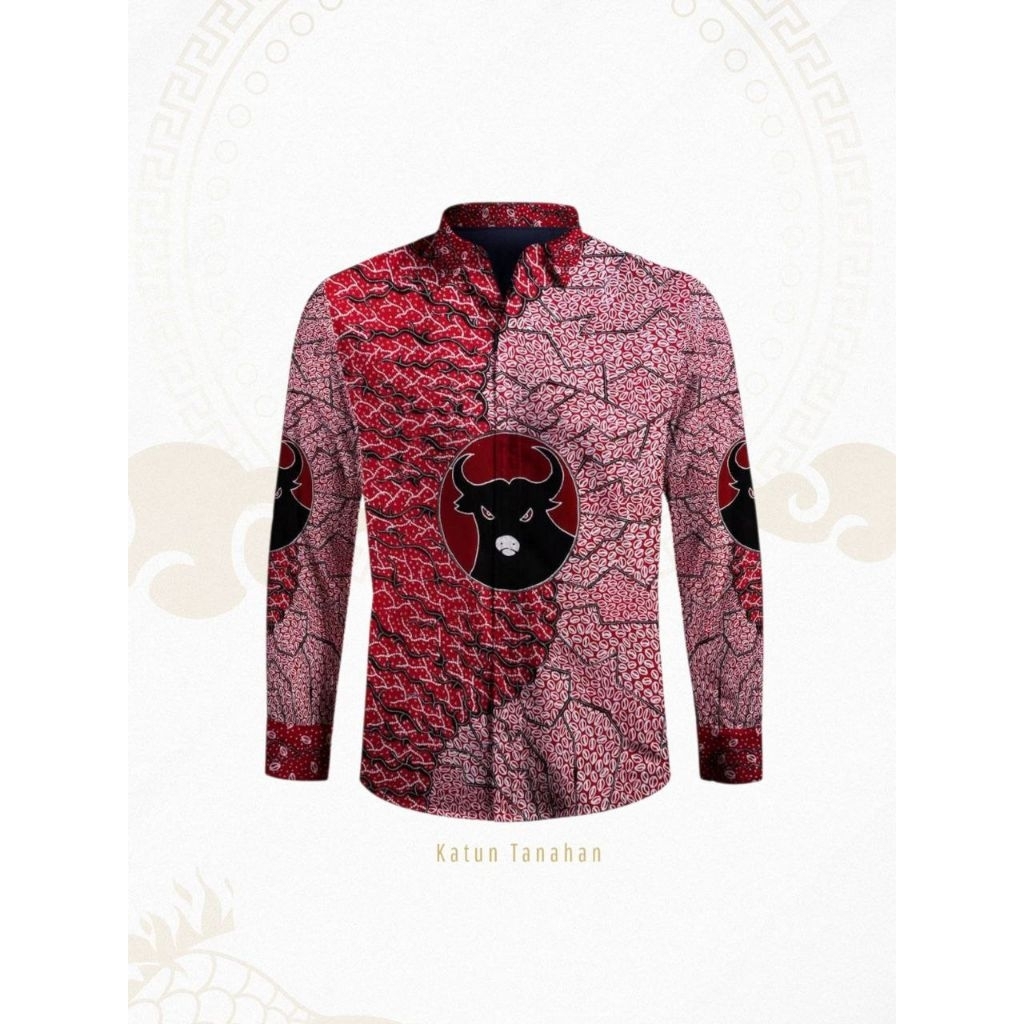 Kemeja Batik Tulis Premium Motif Banteng Merah Katun Tanahan Elegan AT012W