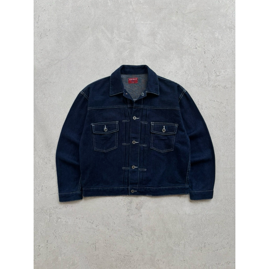 uniqlo trucker denim type II blue  indigo