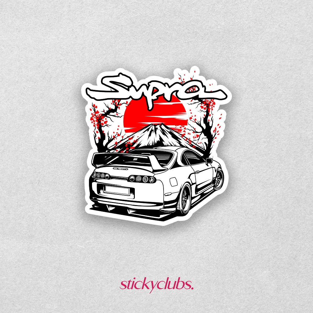 Sticker Supra Aesthetic Vinyl Glossy Anti Air Dekorasi Laptop Mobil Tumbler Koper