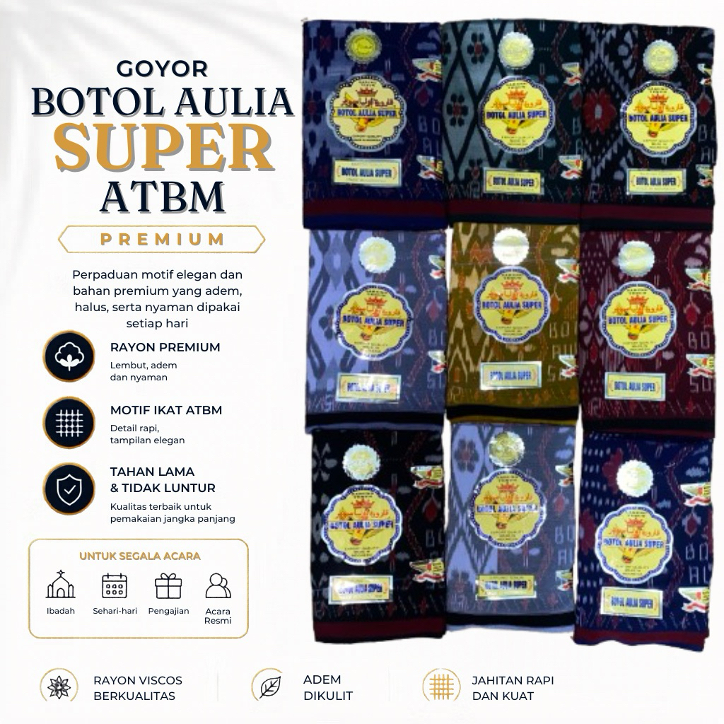 Sarung Goyor Pria Asli Tenun Jahitan Tengah Botol Aulia Super