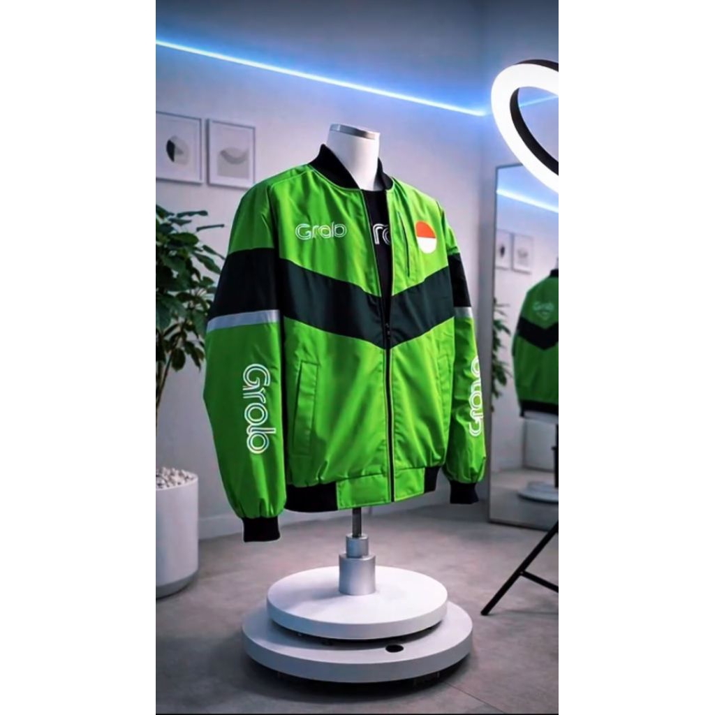 Jaket Driver Ojol Waterproof Anti Air Hoodie Reflective - Jaket Ojek Online Jaket Parasut Pria Wanit