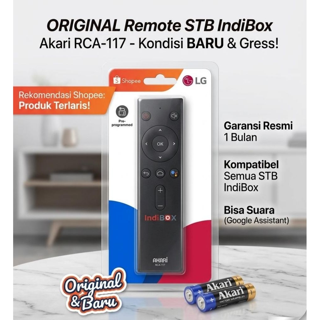 REMOTE STB INDIBOX AKARI RCA-117