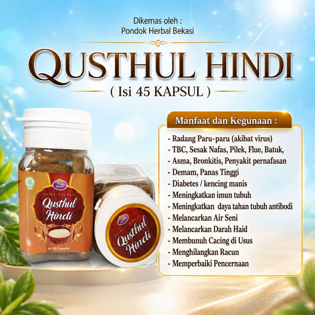 Qust Al Hindi Quts Hindi Serbuk Kuts Alhindi Kapsul Kust Hindi Qist Hindi Original 45 Kapsul