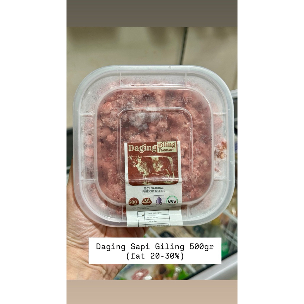 AJ Daging Sapi Giling Premium 500gr ( Lemak 20-30%) Minced Beef Juicy Ready Stok Festive Frozen Food