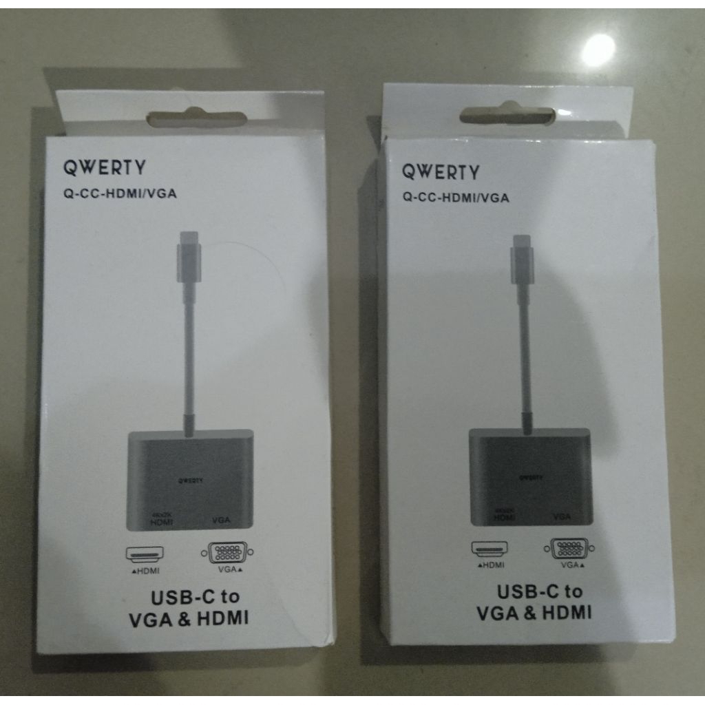Konverter USB Type C to VGA + HDMI Murah Bergaransi, Presentasi ke proyektor HP/Laptop