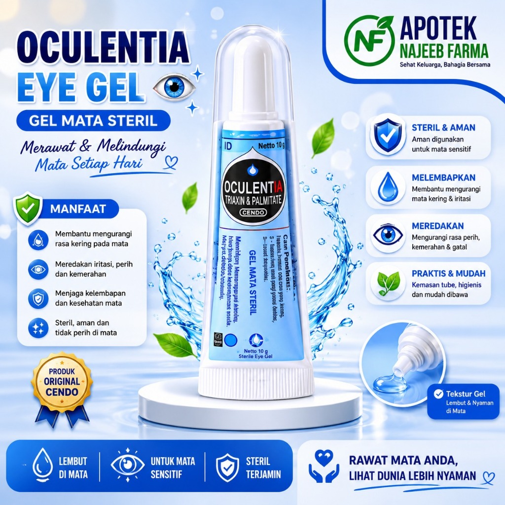 Cendo Oculenta Gel Mata 5g - Melembabkan, Menenangkan, Mengandung Vitamin A