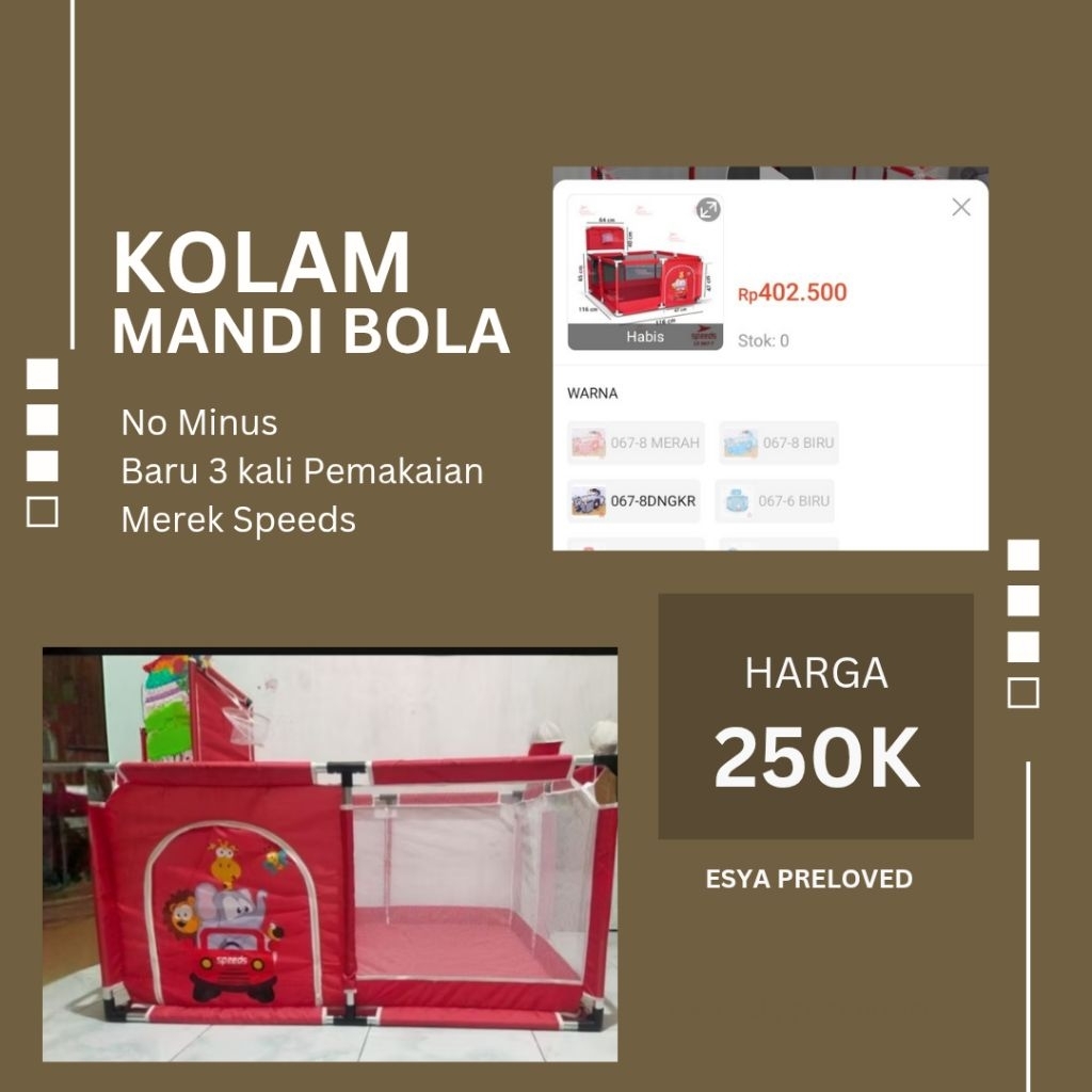 Preloved kolam mandi bola