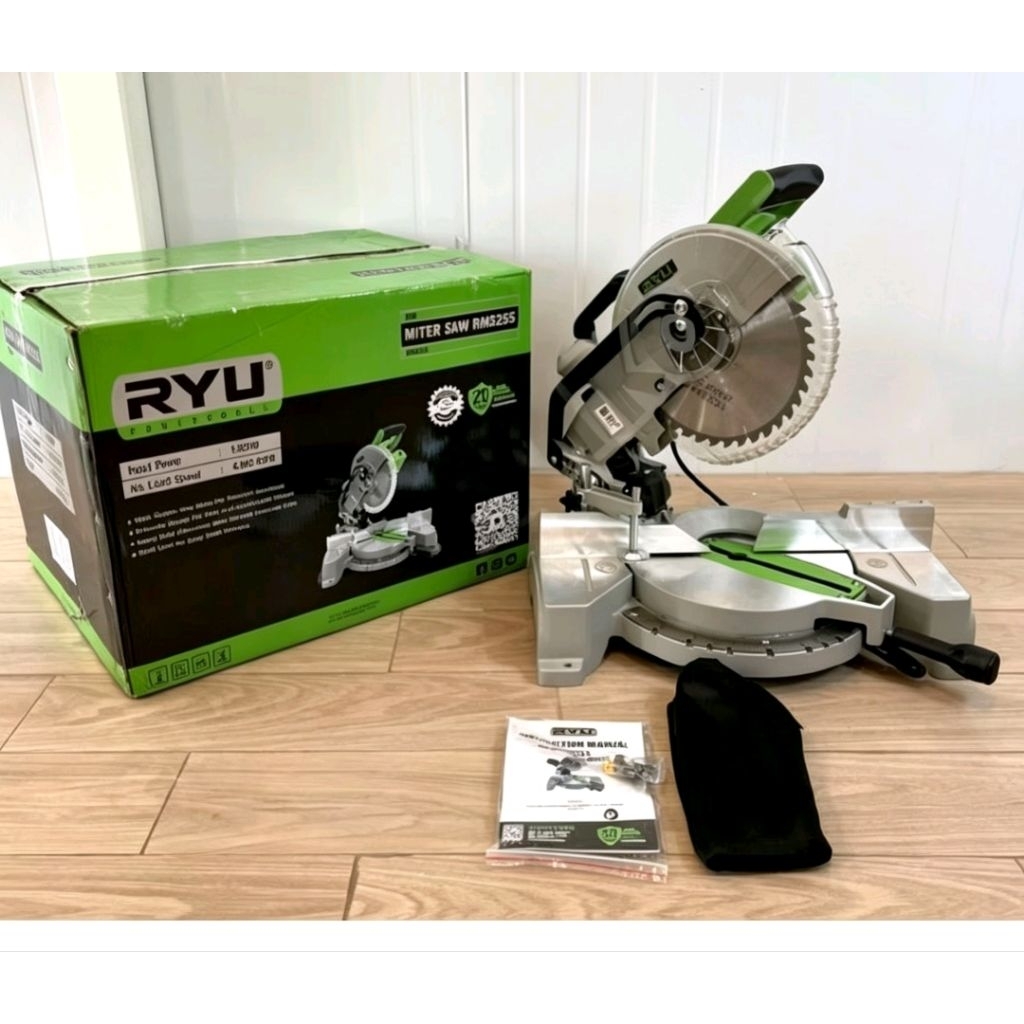 RYU Mitter Saw 10" RYU RMS255 / Mittersaw Pemotong Potong Aluminium 10 Inch Mesin Miter Saw Gergaji 