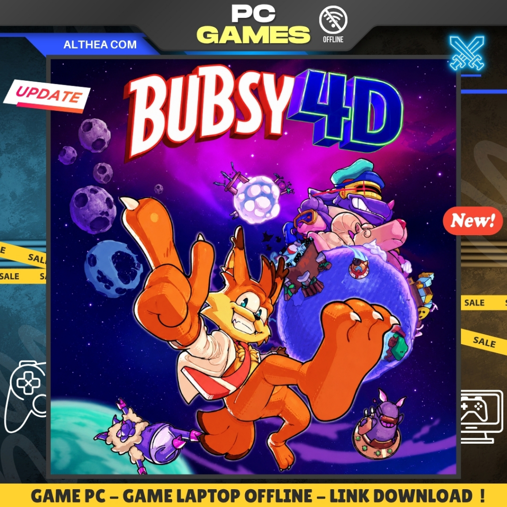 BUBSY 4D - PLATFORMER - ADVENTURE - RETRO - GAME PC / LAPTOP - OFFLINE