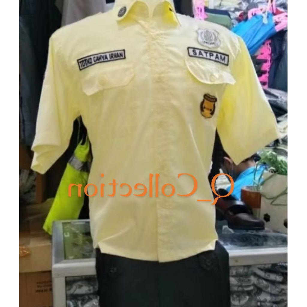 Seragam PDH satpam satu set sudah full atribut bordir