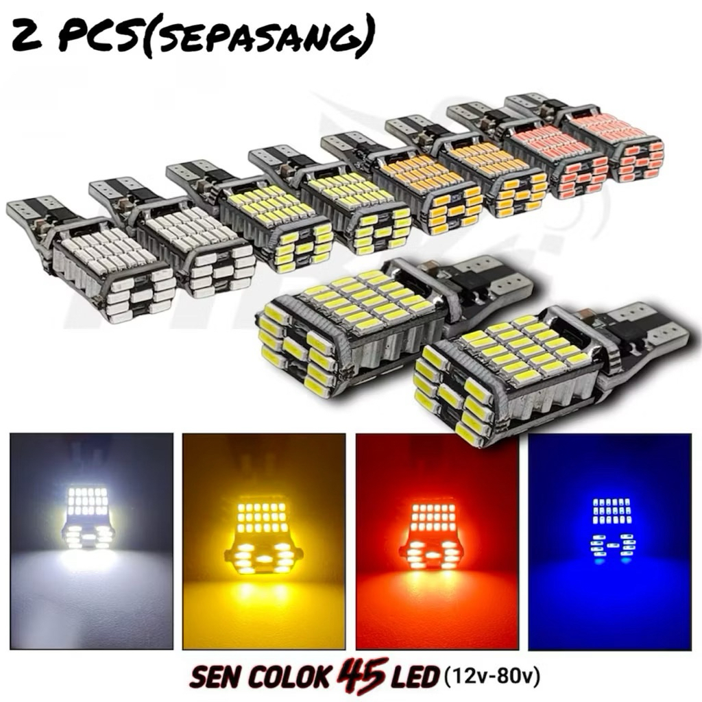 Lampu sein diam dajjal 45led T10/T15 sein colok motor sein mobil